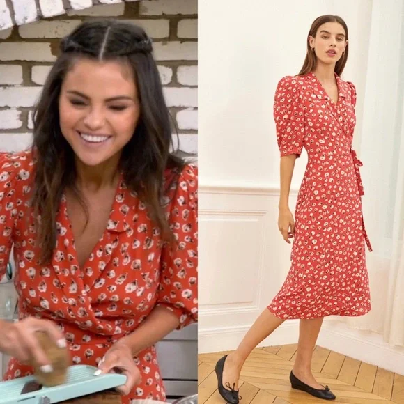 Rouje Red Floral Midi Dress - Picture 2 of 10